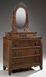 American Victorian Carved Mahogany Dresser, late 1
