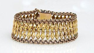 14K Yellow and Rose Gold Mesh Link Bracelet, early