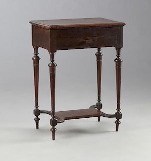 French Louis XVI Style Carved Walnut Work Table, 1