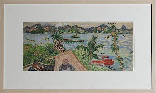 Emil Armin (1883-1971), "Caribbean Harbor Scene,"