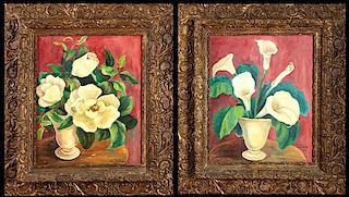 Ava Ulmer, "Calla Lilies in a Vase," and "Magnolia