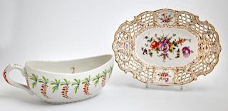 Two Pieces of Continental Porcelain, 19th c., cons
