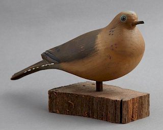 Carved and Polychromed Wood Dove Decoy, 20th c., b