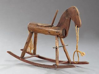 American Primitive Pine Rocking Horse, early 20th
