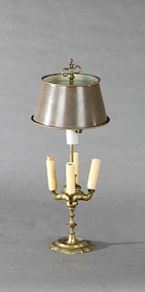 Unusual Bronze Bouillotte Lamp, 19th c., construct
