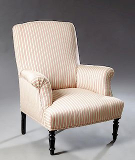 English Victorian Upholstered Armchair, 19th c., w