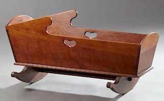 Victorian Carved Cherry Baby's Cradle, 19th c., th