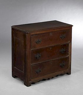 English Late Victorian Carved Walnut Chest, late 1
