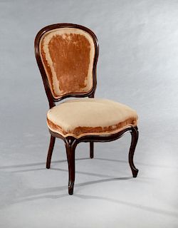 American Rococo Revival Carved Cherry Side Chair,