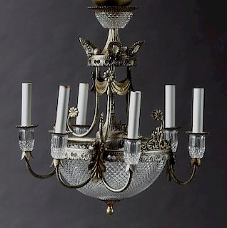 Diminutive Louis XV Style Nine Light Glass and Pol