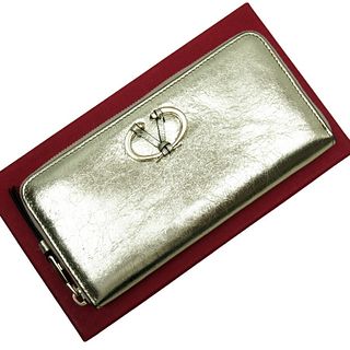 Valentino VALENTINO GARAVANI round wallet gold leather