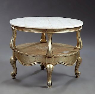 Italian Style Gilt Marble Top Lamp Table, 20th c.,