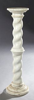 Continental Baroque Style Carved Marble Pedestal,