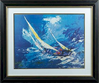 Leroy Neiman (1921-2012), "Sailboat," 20th c., col