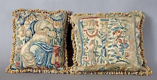 Pair of Needlepoint Pillows, constructed of 19th c