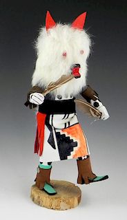 Kachina Doll, 20th c, "Wolf," signed P.B., H.- 12