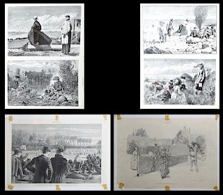 Group of Nineteen Harper's Weekly Prints, 19th c.,