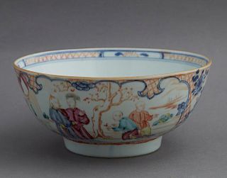 Chinese Porcelain Footed Bowl, 19th c., with panel