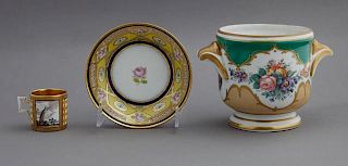 Three Pieces of Porcelain, consisting of a Sevres