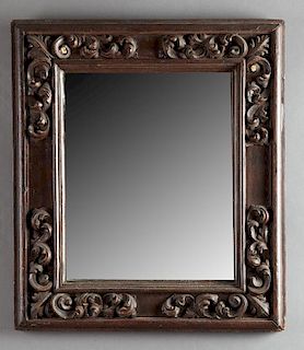 American Carved and Stained Baroque-Style Mirror,