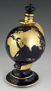 Unusual Cobalt Porcelain Globe Form Decanter, 20th