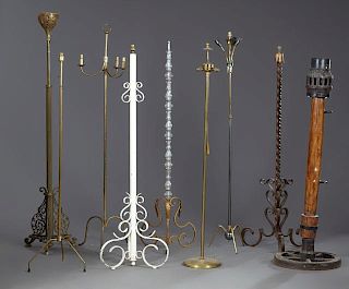 Group of Nine French Floor Lamps, 19th and 20th c.