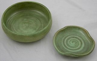 Two Shearwater Pottery Shallow Bowls, 20th c., in