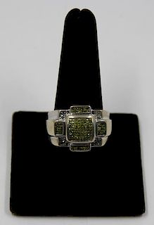 JEWELRY. Men's 14kt Gold, Green Diamond, and