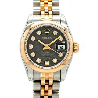 Rolex Datejust 179161G Diamond Stainless PG Everose Gold Ladies Watch