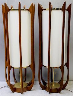 Pair of Midcentury Adrian Pearsall Table Lamps.