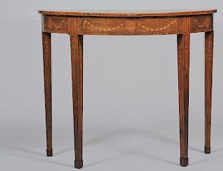 ADAMS STYLE KINGSWOOD INLAID MAHOGANY CONSOLE TABLE