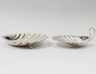 TWO STERLING SILVER SHELL-FORM DISHES