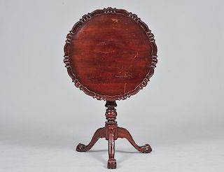 CHIPPENDALE STYLE MAHOGANY TILT-TOP TRIPOD TABLE