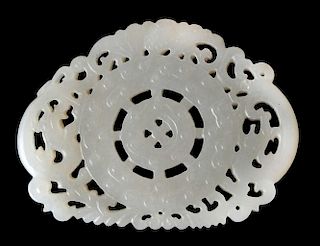 WELL CARVED WHITE JADE LOCK