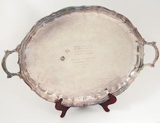 VICTORIAN STYLE SILVER PLATED SERVING TRAY
