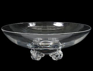 STEUBEN CRYSTAL LOW FOOTED BOWL