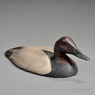 Painted Cast Iron Canvasback Duck-form Sink Weight