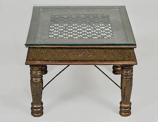 BRASS CLAD OCCASIONAL SIDE TABLE