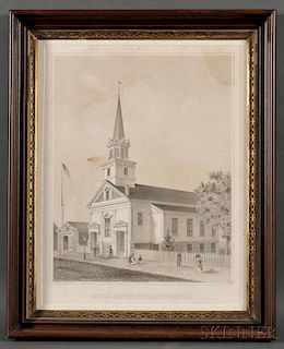 J.H. Buffords, lithographer (Boston, 19th Century)      CENTRAL BAPTIST CHURCH, NEWPORT, R.I.