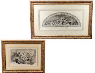 TWO CLASSICAL PRINTS BY JEAN-BAPTISE MASSE (French. 1687-1787)