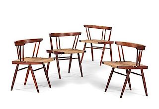 George Nakashima Grass-Seated Chairs 