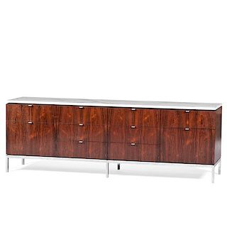 Florence Knoll Modernist Marble-Top Credenza 