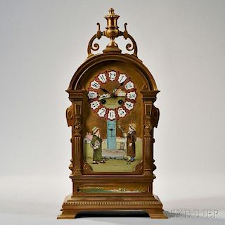 Tiffany & Co. Brass and Porcelain Mantel Clock