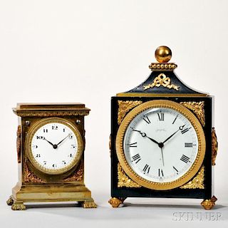 Two Gilt-decorated Desk Clocks
