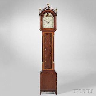 Levi and Abel Hutchins Mahogany Tall Clock