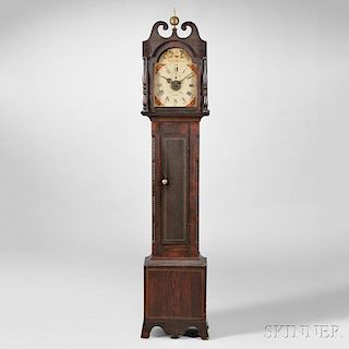 Grain-painted William Leavenworth Wood Movement Tall Clock with Alarm