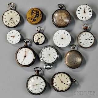 Group of English Watches and Movements for Parts
