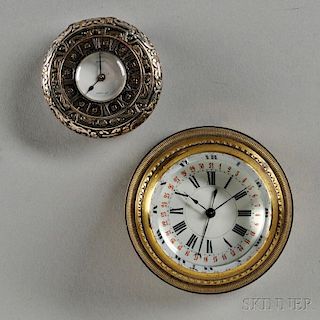 G. Sandoz Demi-hunter Case Watch and E.V.B. Paperweight Clock