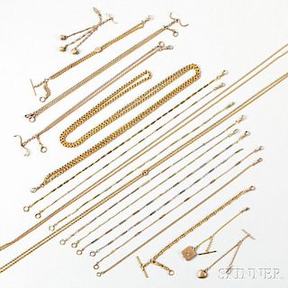Collection of Gold Watch Chains