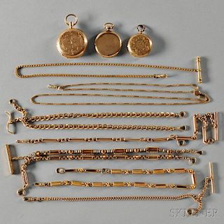 Gold Pocket Watch Chains and Cases